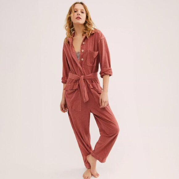 Free People Pants - Free People More Like This Pink Mauve Jumpsuit Sz. XS
